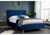 4ft6 Double Loxey Velvet velour Blue fabric bed frame 3
